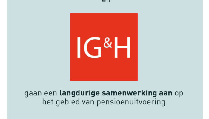 SPOA en IG&h gaan een langdurige samenwerking aan op het gebied van pensioenuitvoering SPOA en IG&h gaan een langdurige samenwerking aan op het gebied van pensioenuitvoering
